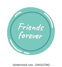 Freunde für ewiges Badge Element für Halskette flaches Symbol. Vektorgrafik