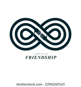 Friends Forever, everlasting friendship conceptual vector symbol isolated on white background.