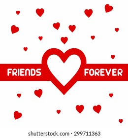 Friends Forever Love Banner - Elegant beautiful card design for friendship day. vector illustration
