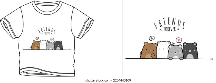 Friends forever t-shirt design background color is a white and t-shirt color is a white beautiful color and beautiful design