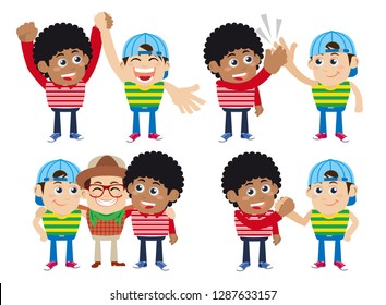 Friends and friendly relation concept 