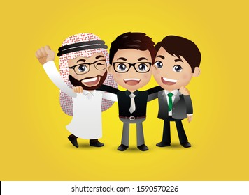 Friends and friendly relation concept