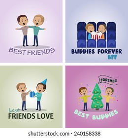 Friends And Friendship, Social People Set - Isolated On Background - Vector Illustration, Graphic Design, Editable For Your Design  