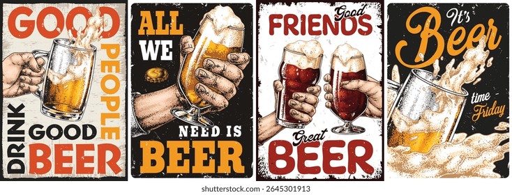 Friends gather to celebrate the start of the weekend raising frothy glasses of refreshing beer. Laughter fills the air as they enjoy each other's company in a lively atmosphere.