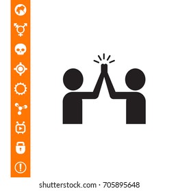 Friends giving high five