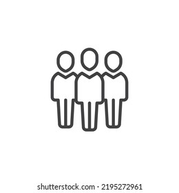 Icono de línea de grupo de amigos. signo de estilo lineal para concepto móvil y diseño web. Icono del vector de contorno del grupo de contacto. Símbolo, ilustración del logotipo. Gráficos vectoriales