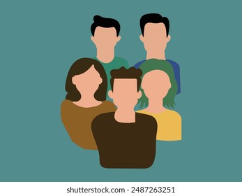 Friends group photo togather vector illustration