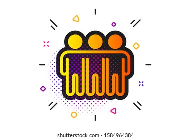 Friends group sign. Halftone circles pattern. Friendship icon. Assistance business symbol. Classic flat friendship icon. Vector