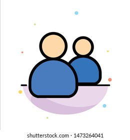 Friends, Group, Users, Team Abstract Flat Color Icon Template