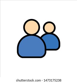 Friends, Group, Users, Team  Flat Color Icon. Vector icon banner Template
