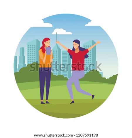 Friends having fun cartoon