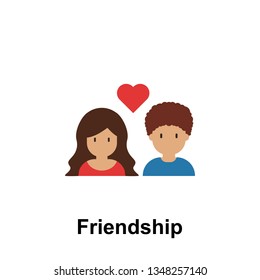 friends, heart, couple color icon. Element of friendship icon. Premium quality graphic design icon. Signs and symbols collection icon for websites, web design, mobile app