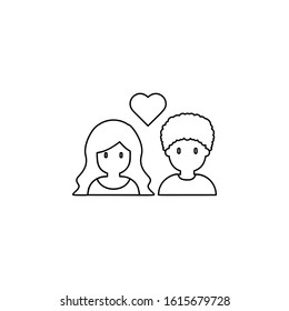 friends, heart, couple icon. Simple thin line, outline vector of friendship icons for ui and ux, website or mobile application