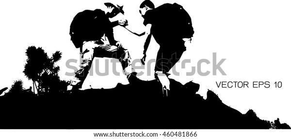 Friends Help By Reaching Out Get Stock Vector (Royalty Free) 460481866 ...