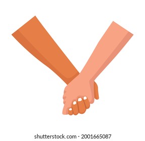 friends holding hands isolated icon