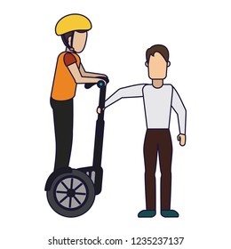 Friends with hoverboard