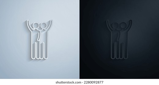 Friends, human, friendship paper icon with shadow effect vector illuistration design