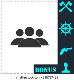 Friends icon flat. Simple vector symbol and bonus icon