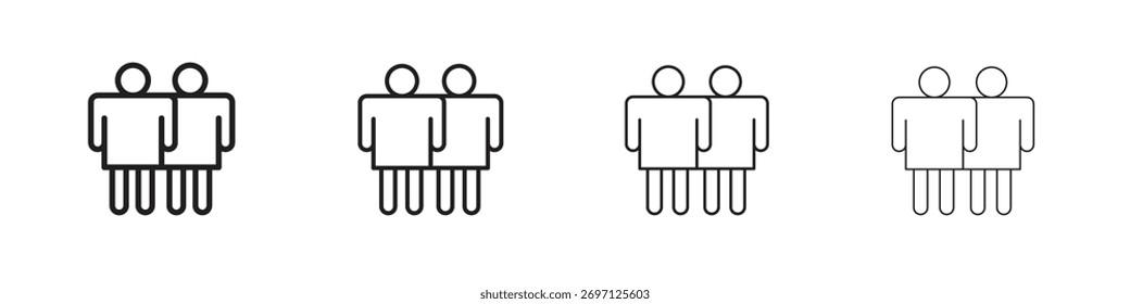 Freunde-Symbolzeilendesign. dünne Linie, Vektorsymbol-Set.