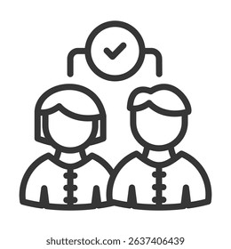 Friends Icon Lineal Style Vector Illustration