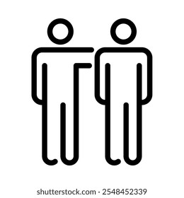 Friends icon. Outline style. Vector. Isolate on white background.