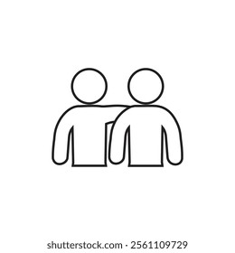 Friends icon Outline vector line symbol
