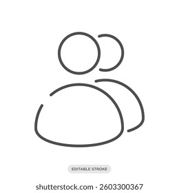 Friends icon. People symbol. Social media network vector illustration in line style.