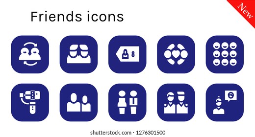  friends icon set. 10 filled friends icons. Simple modern icons about  - Friends, Friend, Selfie, Partners