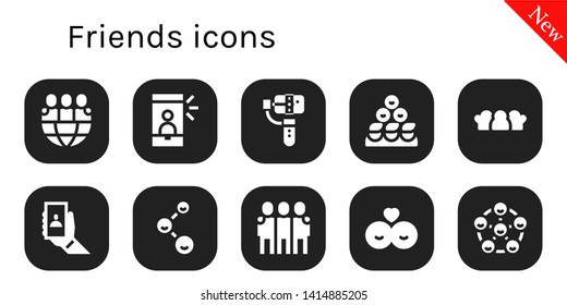friends icon set. 10 filled friends icons.  Simple modern icons about  - Friends, Selfie