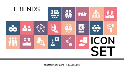 friends icon set. 19 filled friends icons.  Collection Of - Friends, Friend, Selfie