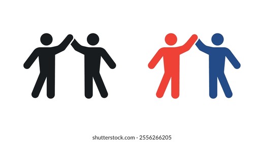 Friends icon set in black and colored versions.