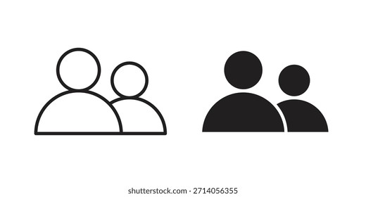 Friends icon silhouette vector designs. Editable Strokes