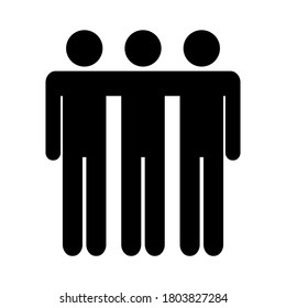 Friends Icon. Three Men Standing Together Vector Illustration Isolated On White. Teamwork Concept.
