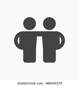 Friends Icon in trendy flat style isolated on grey background. 