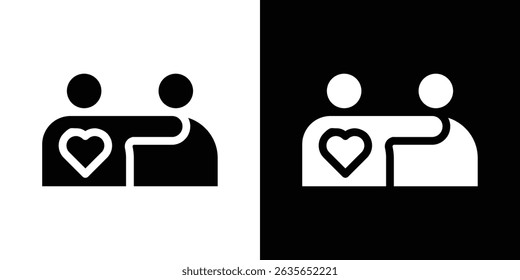 Friends icon Vector in flat style. Collection silhouettes