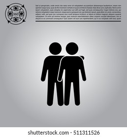 Friends icon vector illustration. Friendship sign. "Best friend" symbol