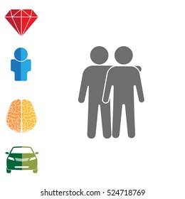 Friends icon vector illustration. Friendship sign. "Best friend" symbol
