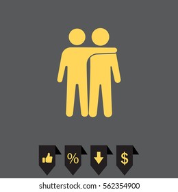 Friends icon vector illustration. Friendship sign. "Best friend" symbol