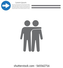 Friends icon vector illustration. Friendship sign. "Best friend" symbol