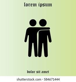 Friends icon vector illustration. Friendship sign. "Best friend" symbol