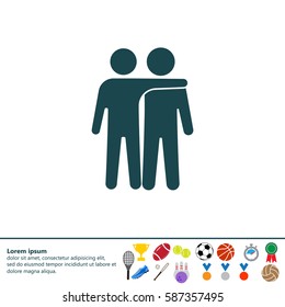 Friends icon vector illustration. Friendship sign. "Best friend" symbol