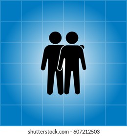 Friends icon vector illustration. Friendship sign. "Best friend" symbol