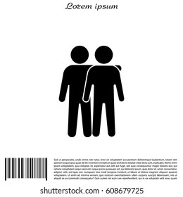 Friends icon vector illustration. Friendship sign. "Best friend" symbol