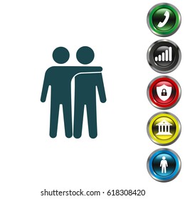 Friends icon vector illustration. Friendship sign. "Best friend" symbol