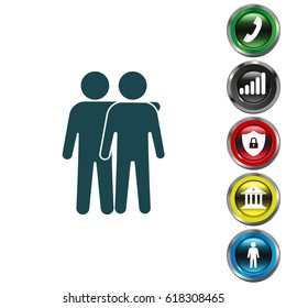 Friends icon vector illustration. Friendship sign. "Best friend" symbol