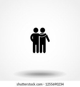 Friends icon vector illustration isolated on white background. Friendship sign. "Best friend" symbol