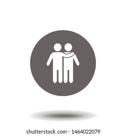 Friends icon vector illustration isolated on white background. Friendship sign. "Best friend" symbol. Simple vector illustration for graphic. EPS 10