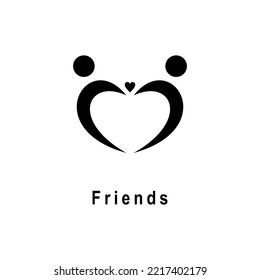 Friends icon vector illustration isolated on white background. Friendship sign. Best friend symbol
