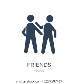 friends icon vector on white background, friends trendy filled icons from People collection, friends vector illustration