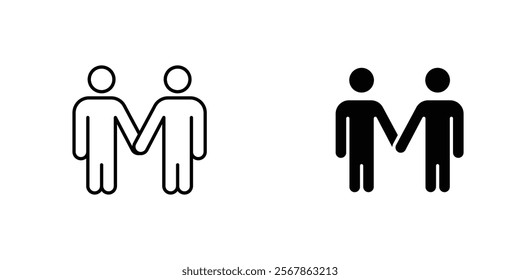 Friends icons collection in Filled flat and thin line style.